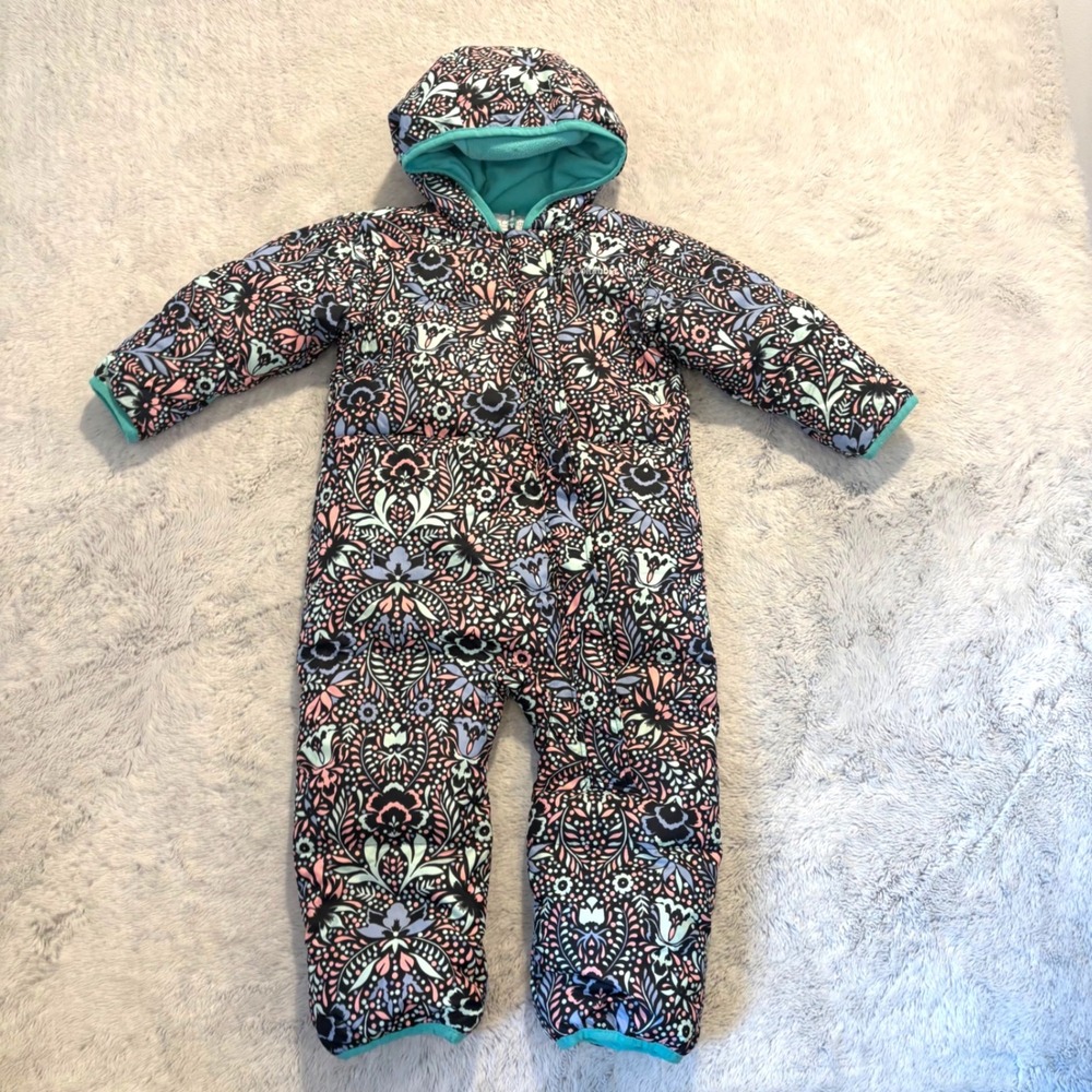 Columbia Snuggly Bunny Down Bunting Snow Suit‎ Floral Print 18-24 Months - Picture 2 of 12